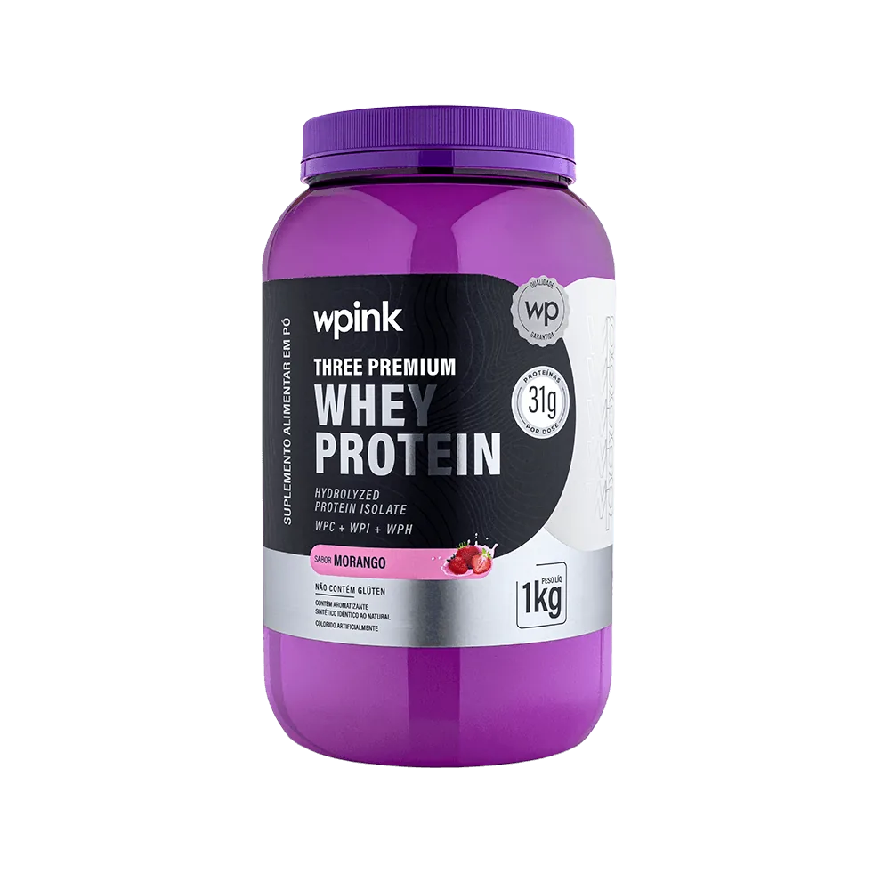 three premium whey protein morango 3W - (1kg) - wp